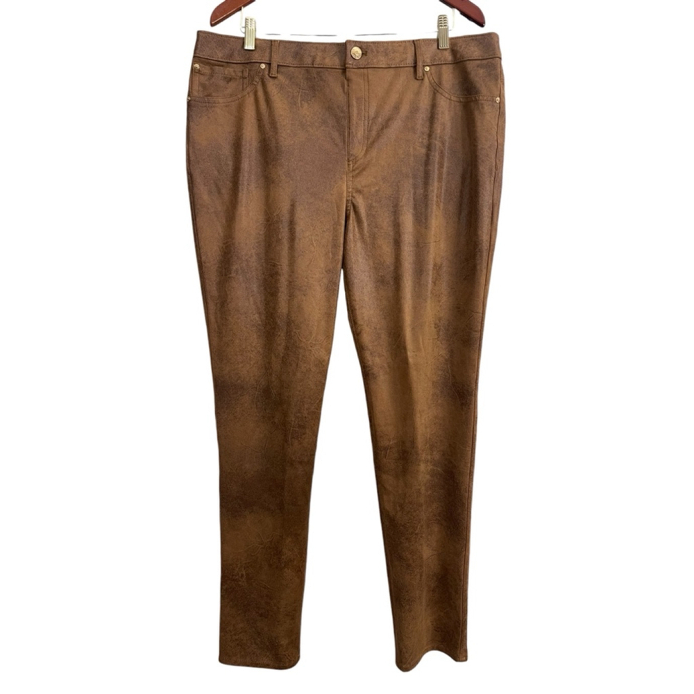 Women's Chico's Brown Faux Suede Pants Size 3